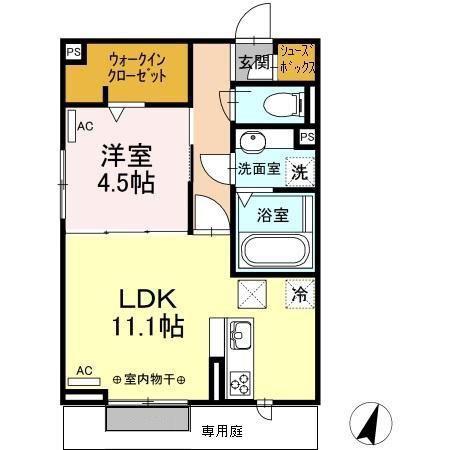 WING21 I(1LDK/1階)の間取り写真