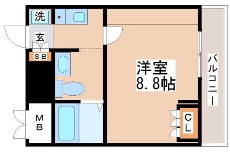 BELLTREE板宿 サウス(1K/4階)の間取り写真