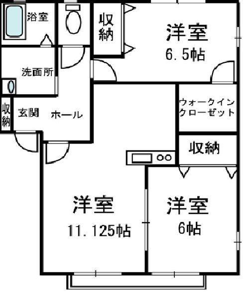 アヴァンセC(2LDK/2階)の間取り写真
