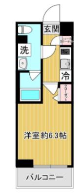 ショウケン レジデンス川崎 登戸ウエスト(1K/2階)の間取り写真