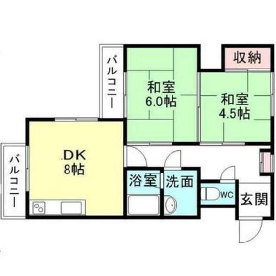 STビル(2DK/5階)の間取り写真
