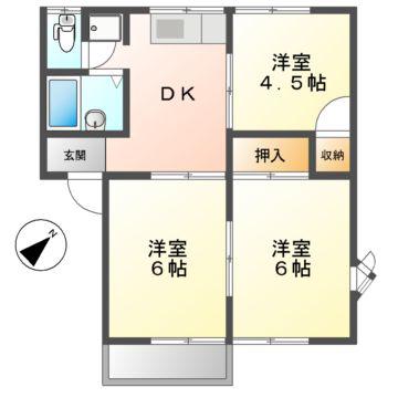 トラッドミホ(3DK/1階)の間取り写真
