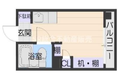 近鉄奈良線 八戸ノ里駅 徒歩15分 4階建 築47年(ワンルーム/3階)の間取り写真