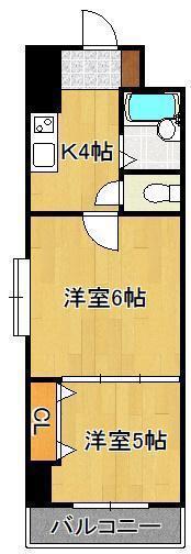 ギャラン南小倉(2K/11階)の間取り写真