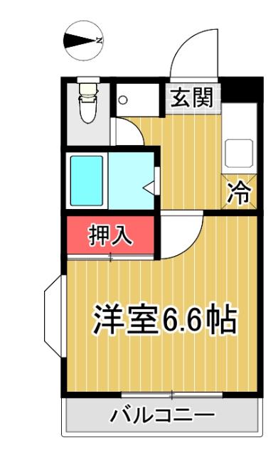 タウンズ桜ヶ丘(1K/2階)の間取り写真