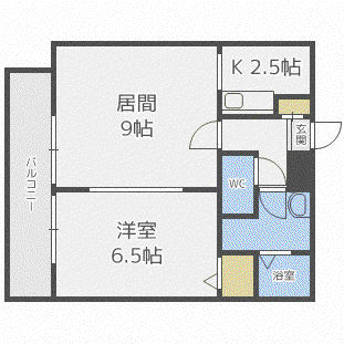 LENNON TERRAZA 6-3(1LDK/9階)の間取り写真