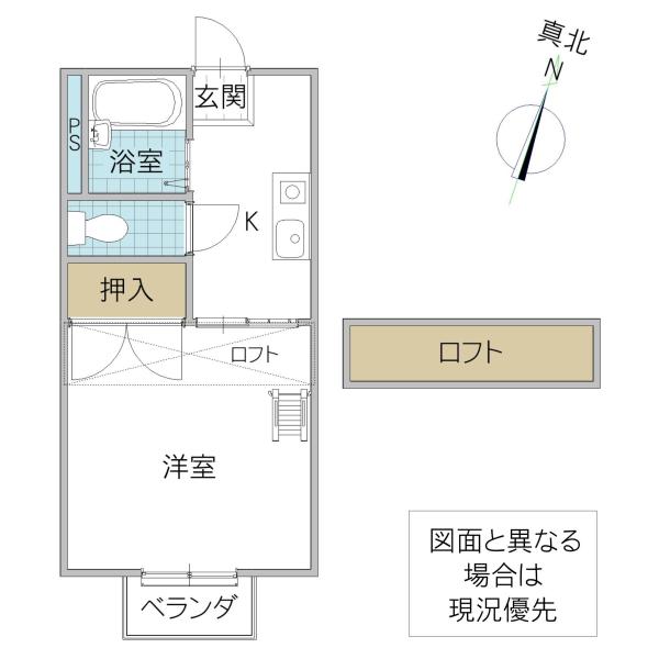 プレシャスコート I棟(1K/1階)の間取り写真