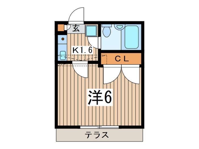 ジュネパレス平塚第8(1K/1階)の間取り写真