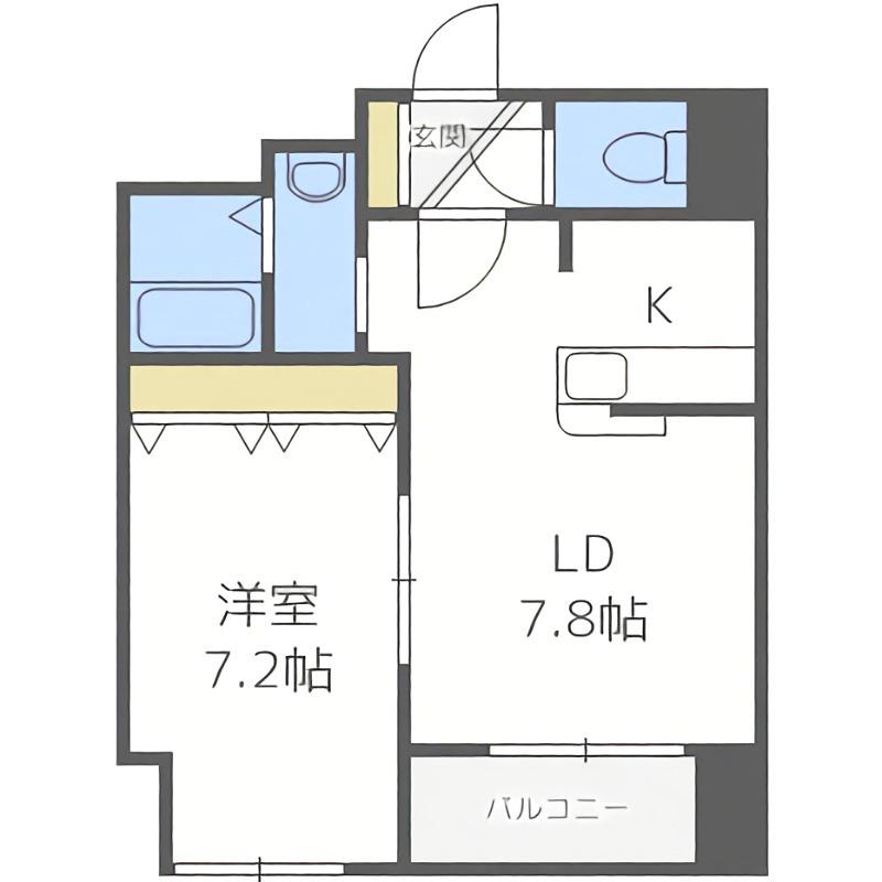 エクセレント弐番館(1LDK/6階)の間取り写真