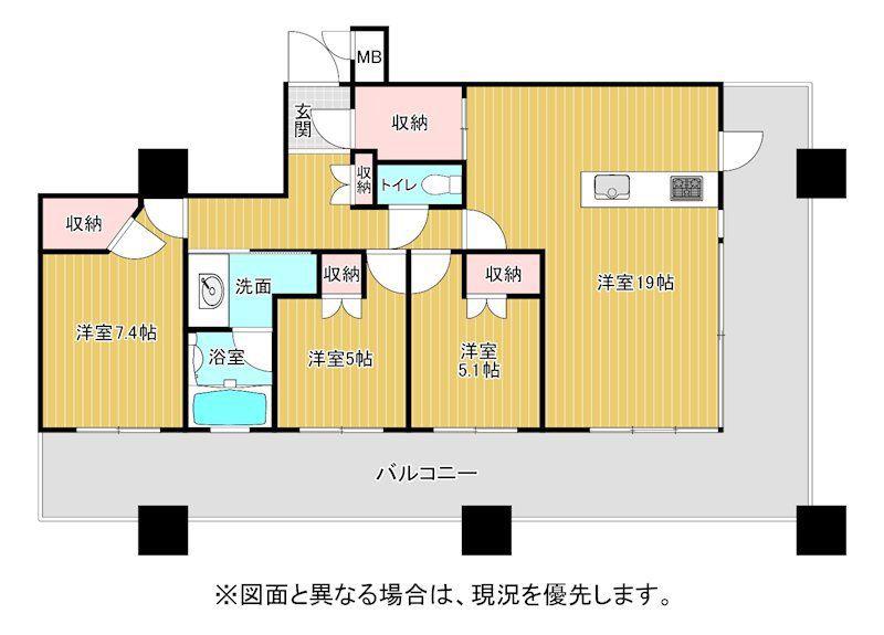 JONAITOWER(3LDK/9階)の間取り写真