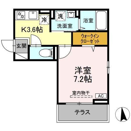 グリーンコーポII(1K/3階)の間取り写真