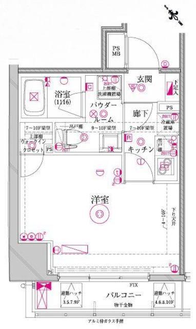 CEST JOLI 駒込(1K/5階)の間取り写真