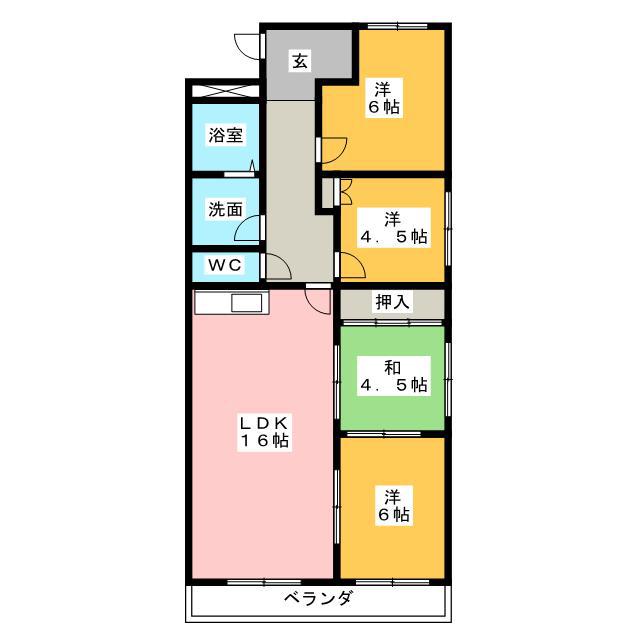 ルポール東浜(4LDK/6階)の間取り写真