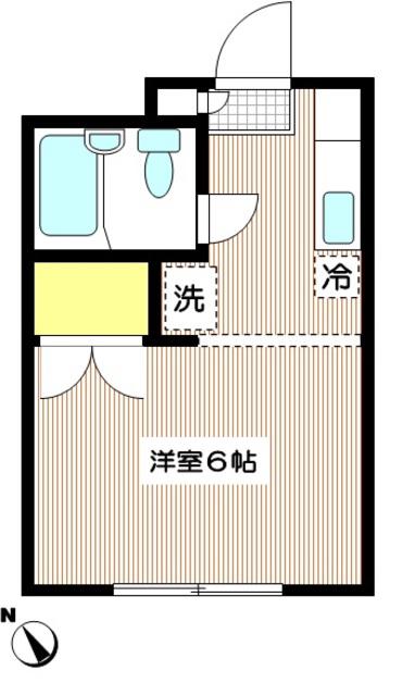 ソナーレ成城(1K/1階)の間取り写真