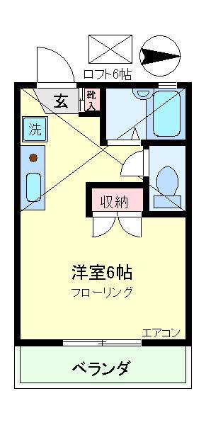 パレス富士(ワンルーム/2階)の間取り写真