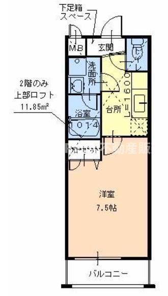 エトワール喜里川(1K/1階)の間取り写真