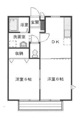 グレイスせせらぎ(2DK/1階)の間取り写真
