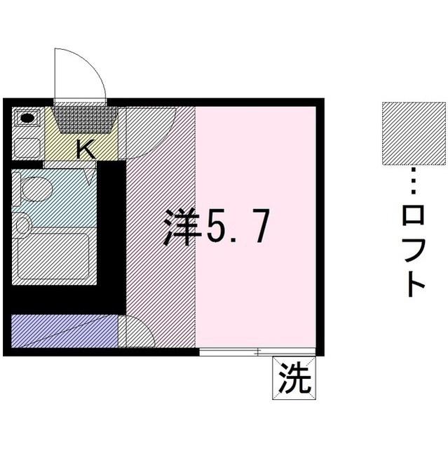 サンクレスト南林間(1K/1階)の間取り写真
