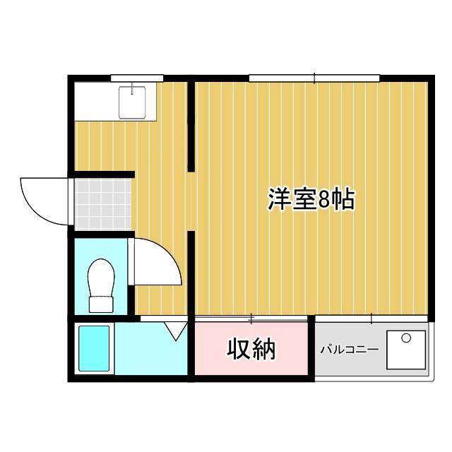 サンルーム八朋(1K/2階)の間取り写真