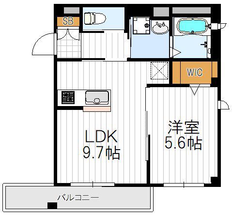 COSTA北河堀(1LDK/2階)の間取り写真
