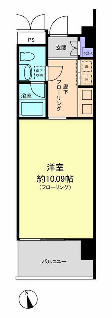 プレルーディオ・越谷(1K/3階)の間取り写真