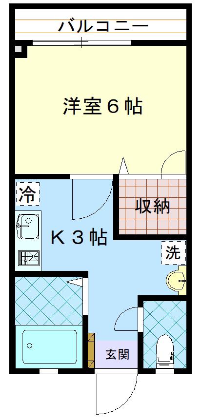 プリムローズ(1K/3階)の間取り写真