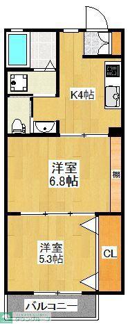 ガーデンプラザ(2K/1階)の間取り写真