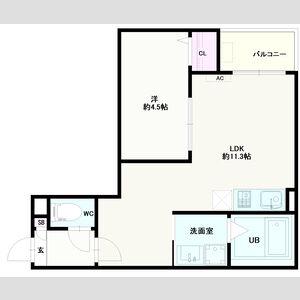 JACK URASATOI(1LDK/3階)の間取り写真