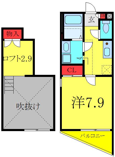 AZUL KAWAGUCHI(1K/4階)の間取り写真