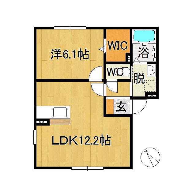 セジュールエミネンスII(1LDK/1階)の間取り写真