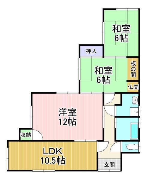 コーポレーション坂本(3LDK/1階)の間取り写真