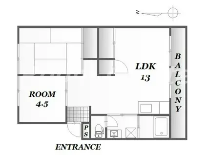 本谷マンション(2LDK/2階)の間取り写真