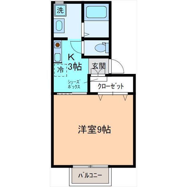 プレジール・デフィ(1K/2階)の間取り写真