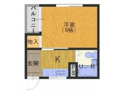 ウイングコート(1K/1階)の間取り写真