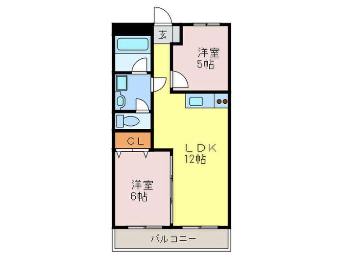ウェルハイツ(2LDK/3階)の間取り写真