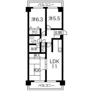 ライオンズマンション杁中ガーデンD棟(3LDK/3階)の間取り写真