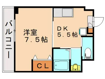 コンダクト小倉NO.1ビル(1DK/9階)の間取り写真