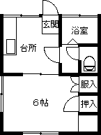 コーポイサム(1K/1階)の間取り写真