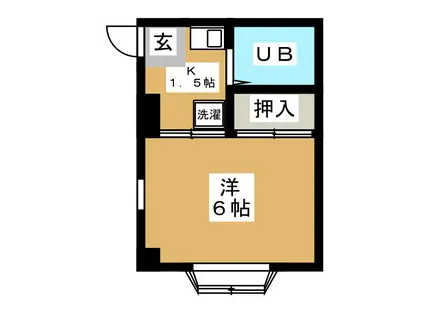 耳塚ハイツ(1K/2階)の間取り写真