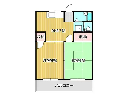 コーポ阪本(2DK/1階)の間取り写真