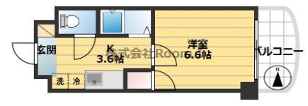 ドエル南本町(1K/3階)の間取り写真