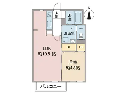 ベルコリーヌ(1LDK/1階)の間取り写真