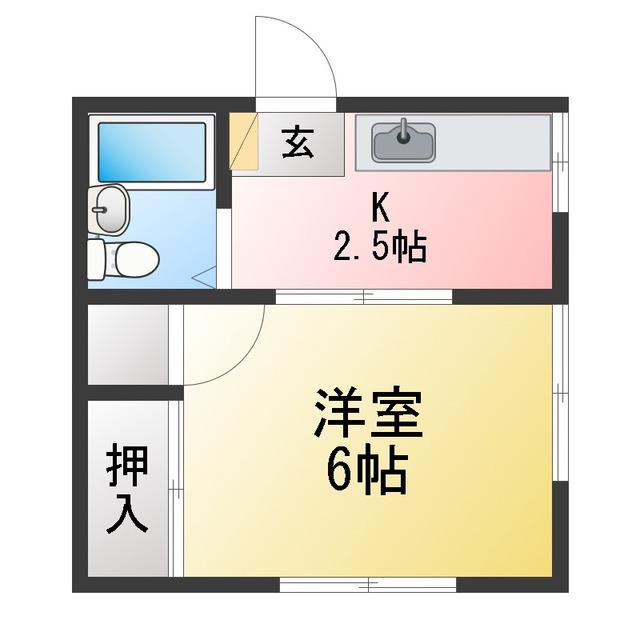 丸幸マンション新所沢(1K/2階)の間取り写真
