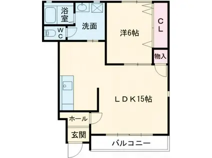 キャプリコーンエスA棟(1LDK/1階)の間取り写真