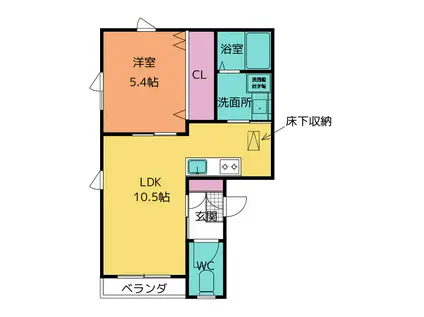 プリマ ヴェーラ(1LDK/1階)の間取り写真