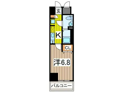 アルファコート西川口22(1K/4階)の間取り写真