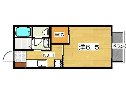 リヴェール渚(1K/1階)の間取り写真