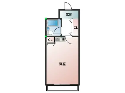 ライオンズマンション難波南第2(ワンルーム/9階)の間取り写真