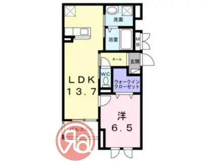 サニーレジデンス鷺洲A(1LDK/1階)の間取り写真