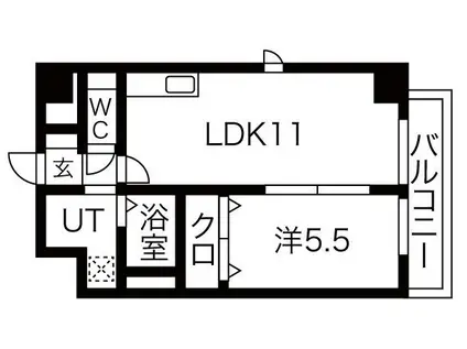 パークレジデンス名駅北(1LDK/3階)の間取り写真